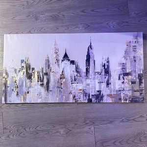 A canvas painting of New York City